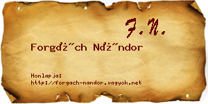 Forgách Nándor névjegykártya